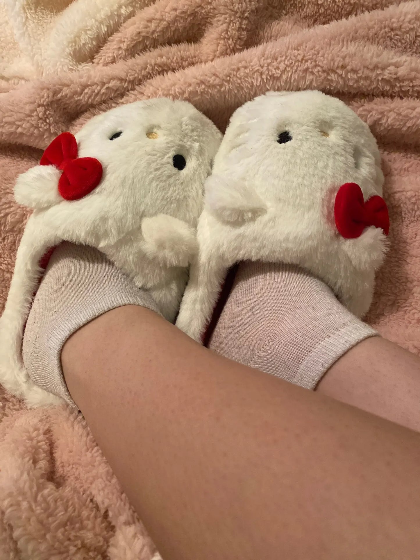 Hello Kitty Sanrio Plush Slippers